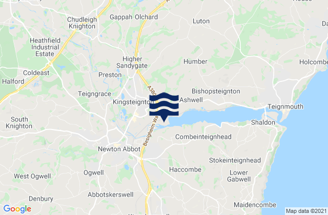 Mapa de mareas Kingsteignton, United Kingdom