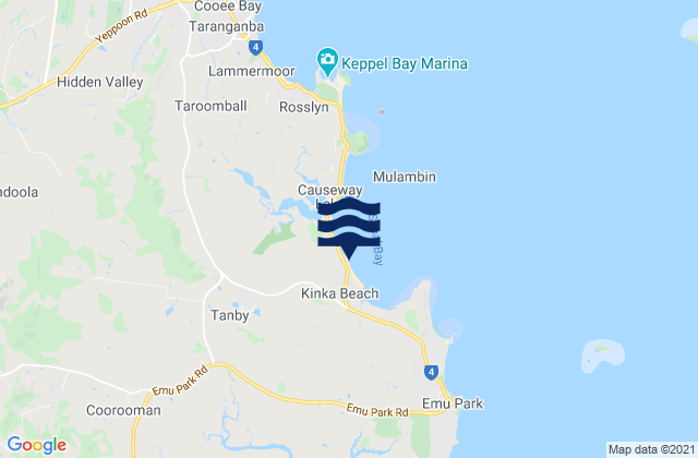 Mapa de mareas Kinka Beach, Australia