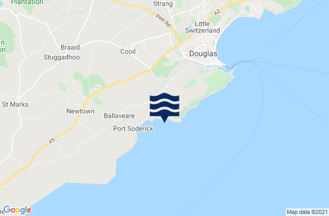 Mapa de mareas Kirk Braddan, Isle of Man