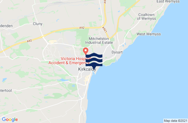 Mapa de mareas Kirkcaldy Harbour, United Kingdom