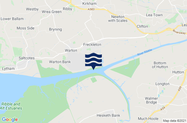 Mapa de mareas Kirkham, United Kingdom