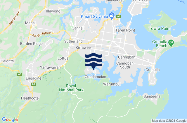 Mapa de mareas Kirrawee, Australia