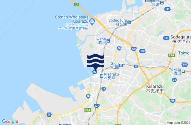 Mapa de mareas Kisarazu Shi, Japan
