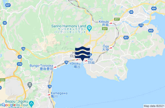 Mapa de mareas Kitsuki Shi, Japan