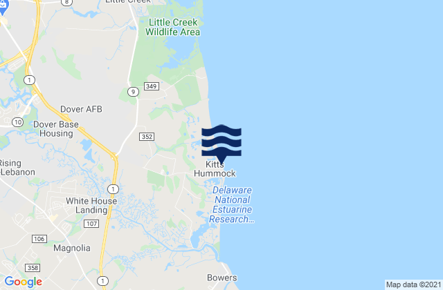 Mapa de mareas Kitts Hummock, United States