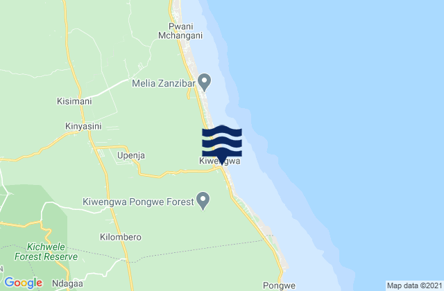 Mapa de mareas Kiwengwa, Tanzania