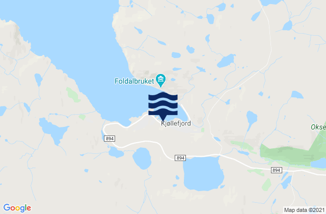 Mapa de mareas Kjøllefjord, Norway