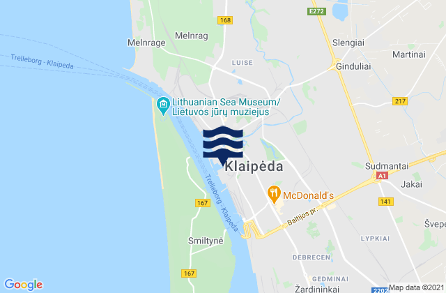 Mapa de mareas Klaipėda, Lithuania