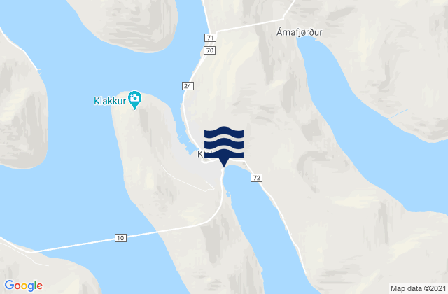 Mapa de mareas Klakksvik, Faroe Islands