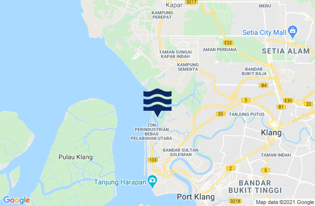 Mapa de mareas Klang, Malaysia