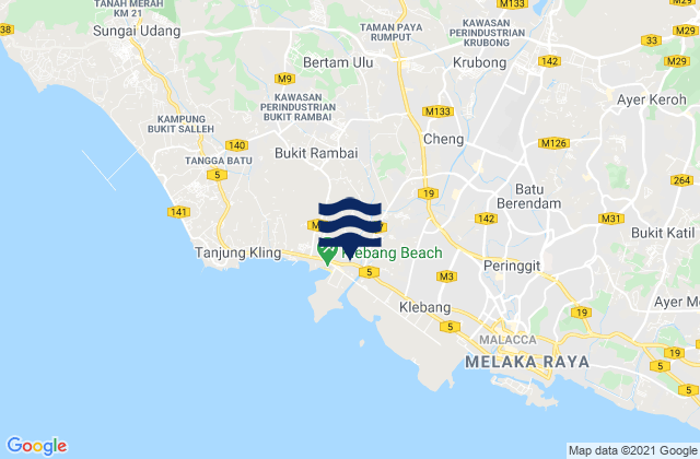 Mapa de mareas Klebang Besar, Malaysia