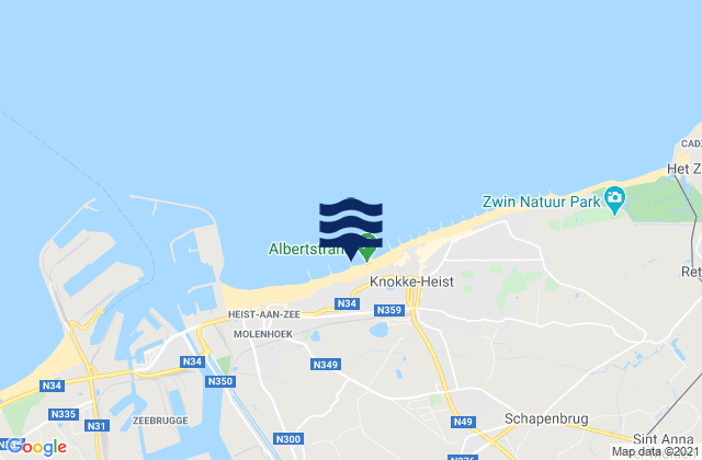 Mapa de mareas Knokke-Heist, Netherlands