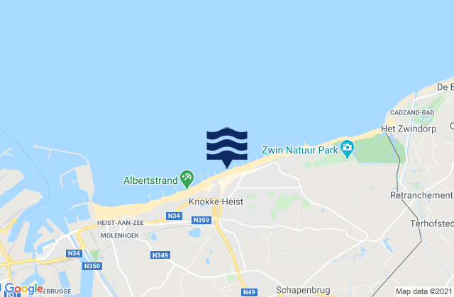 Mapa de mareas Knokke-Strand, Belgium