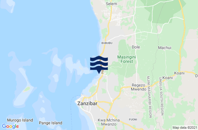 Mapa de mareas Koani Ndogo, Tanzania