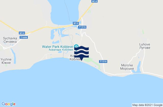 Mapa de mareas Kobleve, Ukraine