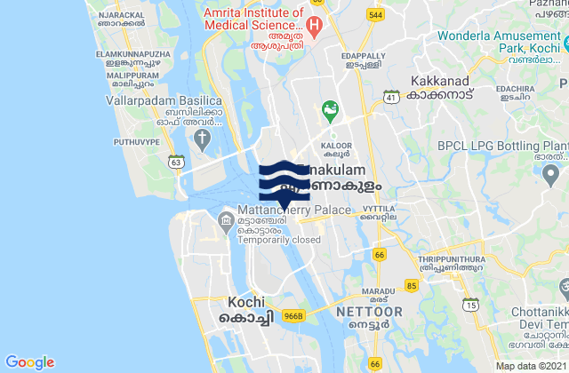 Mapa de mareas Kochi, India