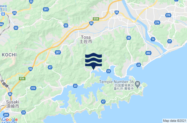 Mapa de mareas Kochi Prefecture, Japan