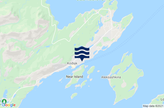 Mapa de mareas Kodiak Harbor Narrows, United States