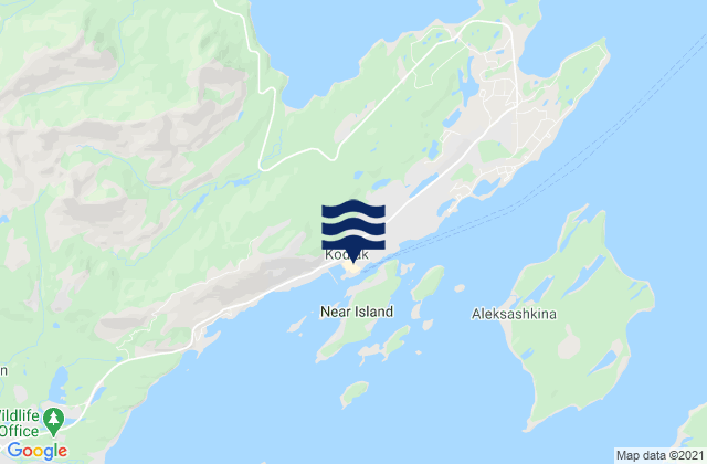 Mapa de mareas Kodiak, United States
