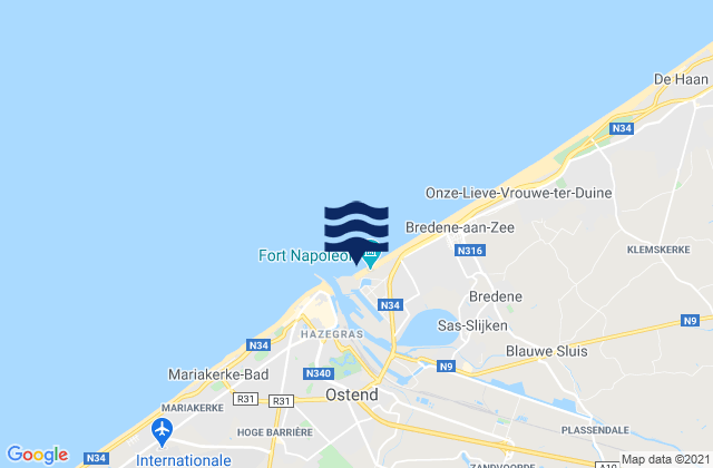 Mapa de mareas Koekelare, Belgium