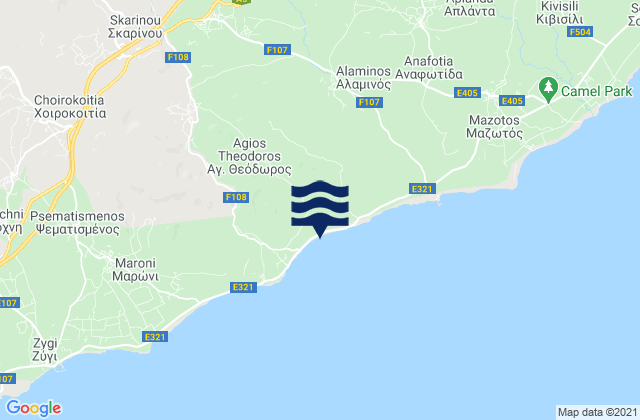 Mapa de mareas Kofínou, Cyprus