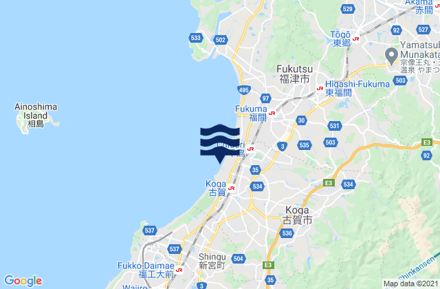 Mapa de mareas Koga-shi, Japan