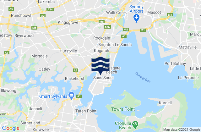 Mapa de mareas Kogarah, Australia