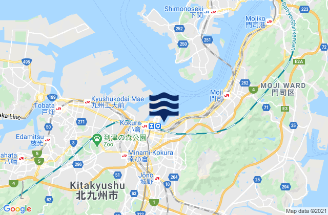 Mapa de mareas Kokurakita-ku, Japan