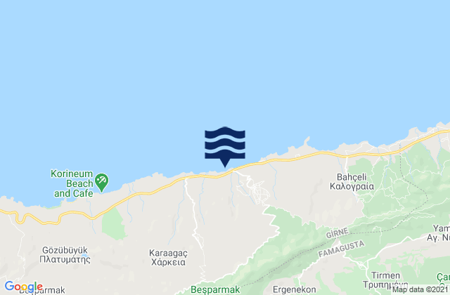 Mapa de mareas Kornókipos, Cyprus