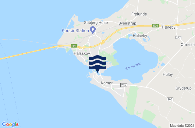 Mapa de mareas Korsør, Denmark
