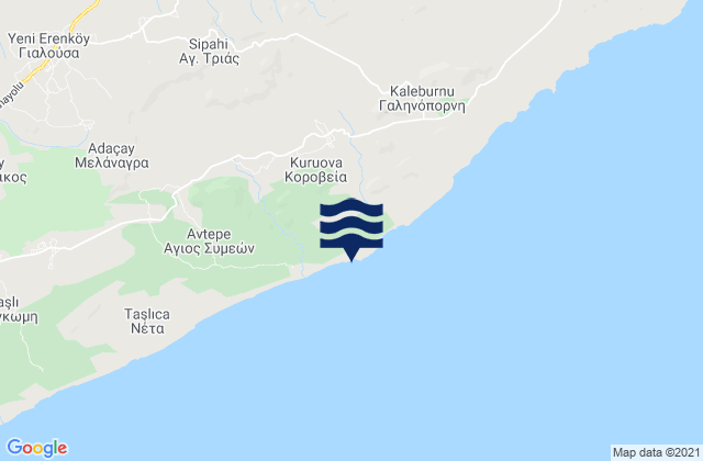 Mapa de mareas Koróveia, Cyprus
