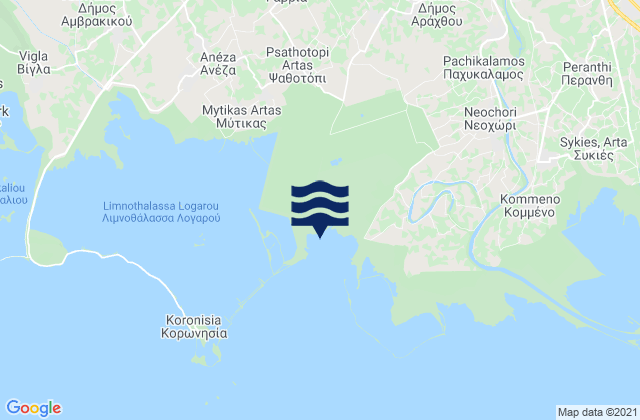 Mapa de mareas Kostakioí, Greece