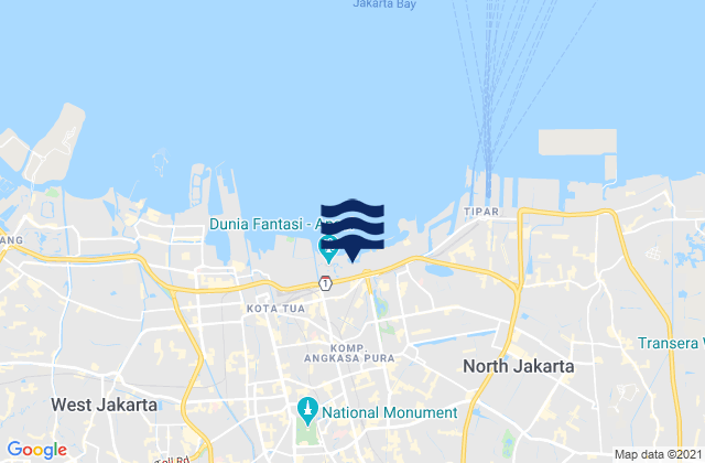 Mapa de mareas Kota Administrasi Jakarta Timur, Indonesia