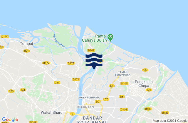 Mapa de mareas Kota Bharu, Malaysia