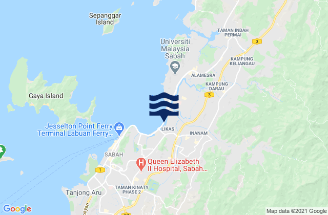 Mapa de mareas Kota Kinabalu, Malaysia