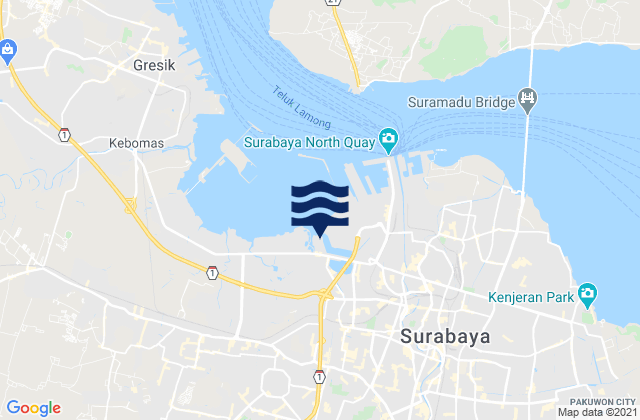 Mapa de mareas Kota Surabaya, Indonesia
