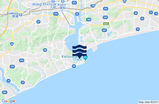 Mapa de mareas Koti, Japan