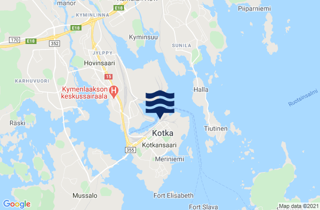 Mapa de mareas Kotka, Finland