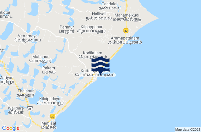 Mapa de mareas Kottaippattanam, India