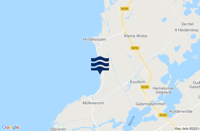 Mapa de mareas Koudum, Netherlands