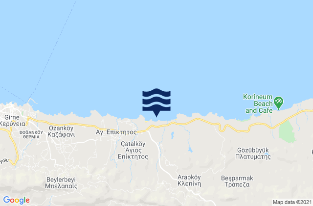 Mapa de mareas Koutsovéntis, Cyprus
