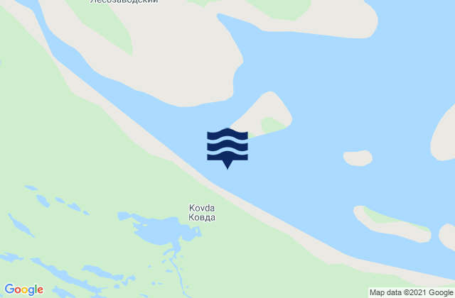 Mapa de mareas Kovda River entrance, Russia