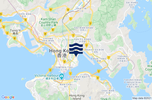 Mapa de mareas Kowloon, Hong Kong