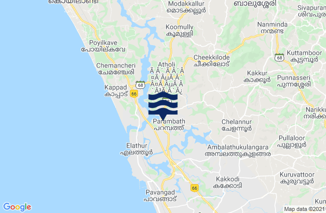 Mapa de mareas Kozhikode, India