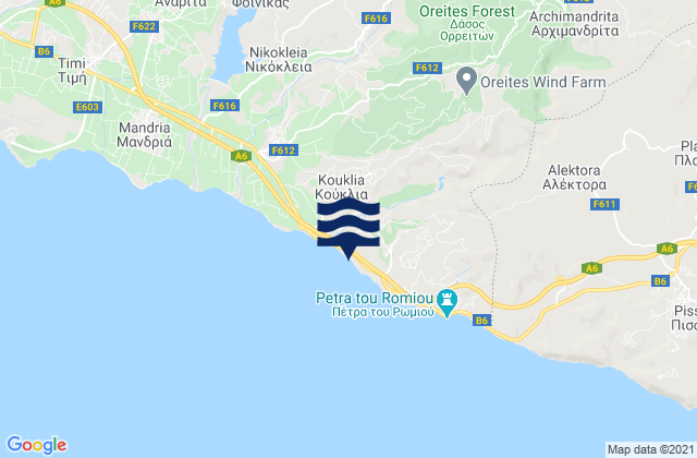 Mapa de mareas Koúklia, Cyprus