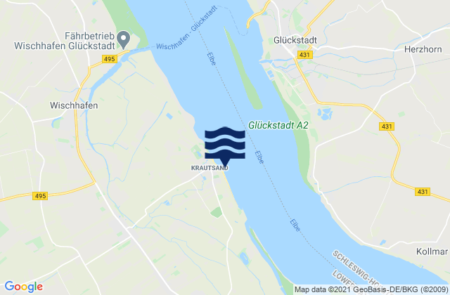 Mapa de mareas Krautsand, Denmark