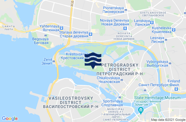 Mapa de mareas Krestovskiy ostrov, Russia