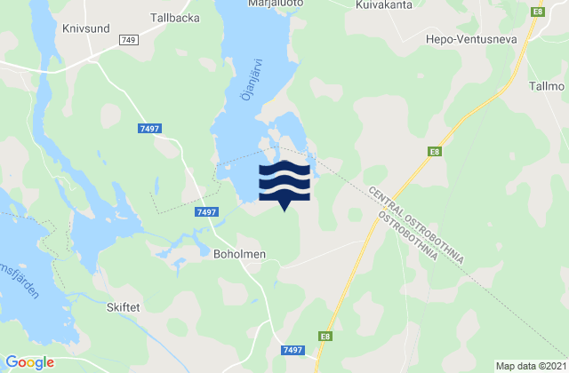 Mapa de mareas Kronoby, Finland