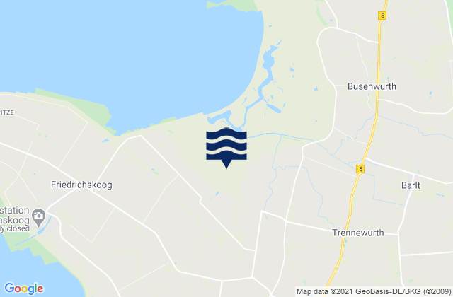 Mapa de mareas Kronprinzenkoog, Germany
