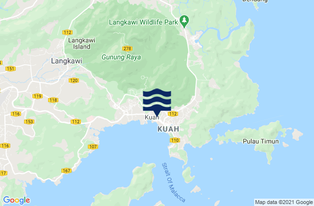 Mapa de mareas Kuah, Malaysia
